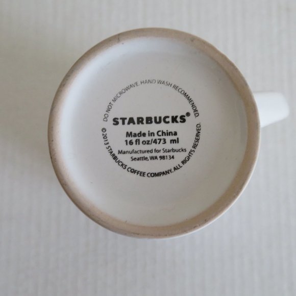 🔥🔥HP🔥🔥 Starbucks White/Black Etched Logo 16oz Ceramic Travel Mug Cup, NWOT - Picture 7 of 11
